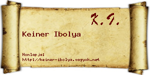 Keiner Ibolya névjegykártya